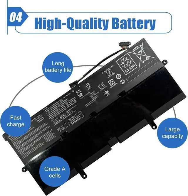 Alt view image 5 of 6 - Dentsing C21N1613 (7.7V 39Wh/5085mAh) Compatible Laptop Battery with Asus Chromebook Flip C302C Series Notebook C21PQC5 0B200-02280000