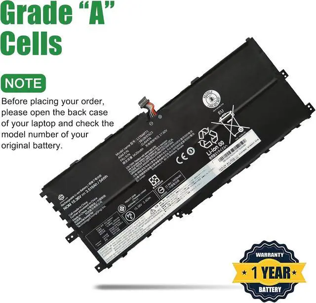 Alt view image 4 of 6 - 01AV474 L17M4P71 SB10K97623 Laptop Battery Replacement for Lenovo ThinkPad X1 Yoga 3rd Gen 2018 Series 01AV475 L17C4P71 SB10K97624 L17M4P73 SB10K97638 01AV499 02DL003 15.36V 54Wh 3516mAh