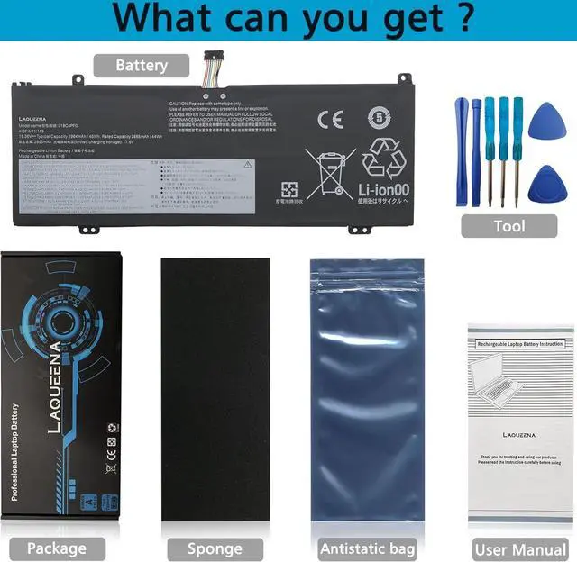 Alt view image 2 of 5 - L18C4PF0 Laptop Battery Compatible with Lenovo ThinkBook 13S-IML 14S-IML 13S-IWL 14S-IWL 20RR 20RS 20R9 20RM Series L18M4PF0 L18D4PF0 5B10S73499 5B10S73500 5B10S73501 15.36V 45Wh 4-Cell
