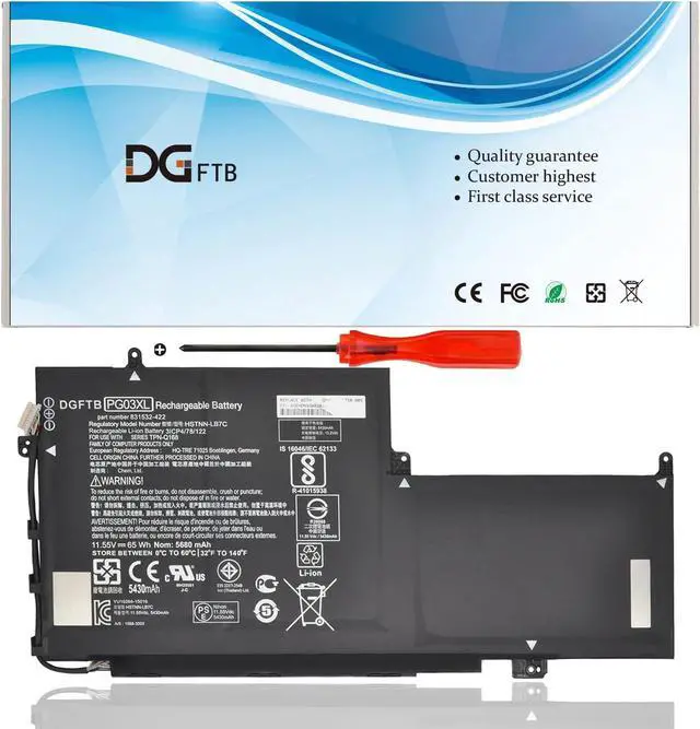 Main image of DGTEC PG03XL Laptop Battery for HP Spectre X360 15-AP012DX 15-AP 15-AP000 AP000NA AP000NF AP000NX AP001NF AP002NG Series TPN-Q168 HSTNN-LB7C 831758-005 831532-421 (11.55V 65Wh/5680mAh)