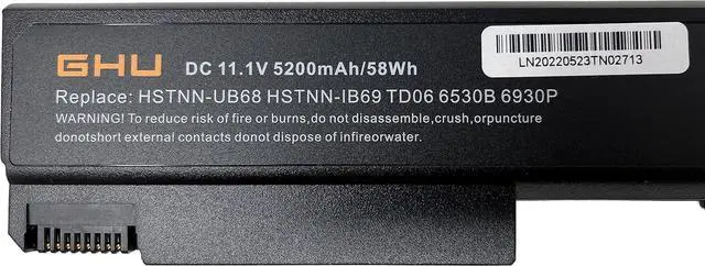 Alt view image 2 of 7 - GHU New Battery 58 WH Replacement for 482962-001 486296-001 HSTNN-UB69 HSTNN-IB69 HSTNN-UB68 HSTNN-CB69 TD06 Compatible for Elitebook 6930P 6730B 6530B 6450B 6540B 6550B 6555B 6440B TD09