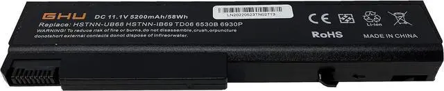 Alt view image 6 of 7 - GHU New Battery 58 WH Replacement for 482962-001 486296-001 HSTNN-UB69 HSTNN-IB69 HSTNN-UB68 HSTNN-CB69 TD06 Compatible for Elitebook 6930P 6730B 6530B 6450B 6540B 6550B 6555B 6440B TD09