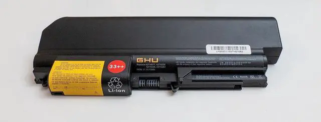 Alt view image 4 of 7 - GHU New Battery 73 WH Replacement for 42T5264 42T5265 42t5230 41U3196 41U3197 41U3198 42T4644 42T4531 42T4532 42T4552 42T4677 Compatible with Lenovo IBM ThinkPad R400 T400 T61(Wide Screen) R61
