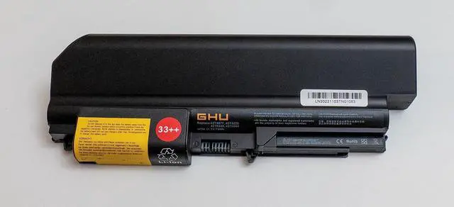 Alt view image 5 of 7 - GHU New Battery 73 WH Replacement for 42T5264 42T5265 42t5230 41U3196 41U3197 41U3198 42T4644 42T4531 42T4532 42T4552 42T4677 Compatible with Lenovo IBM ThinkPad R400 T400 T61(Wide Screen) R61