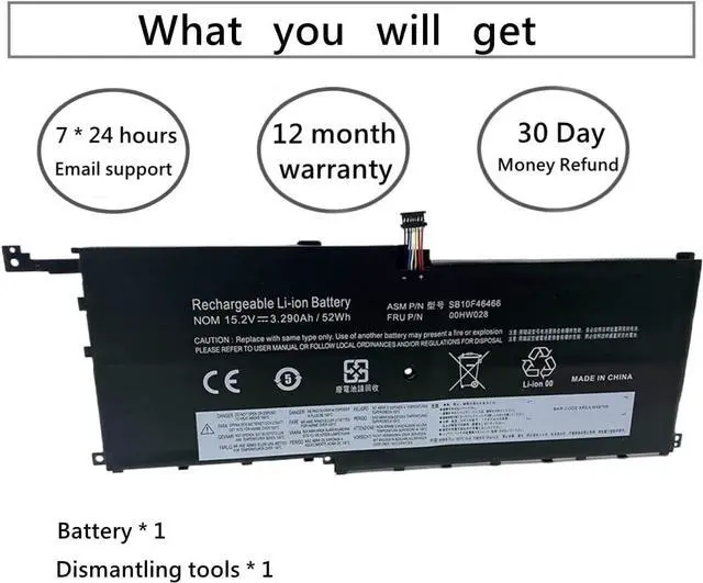 Alt view image 4 of 5 - Aluo 00HW028 Replacement Laptop Battery for Lenovo ThinkPad X1 Carbon 4th Gen X1 Yoga 1st 2nd Gen Series 00HWO28 00HW029 01AV438 01AV439 01AV409 01AV458 01AV473 01AV457 SB10F46466 SB10F46467