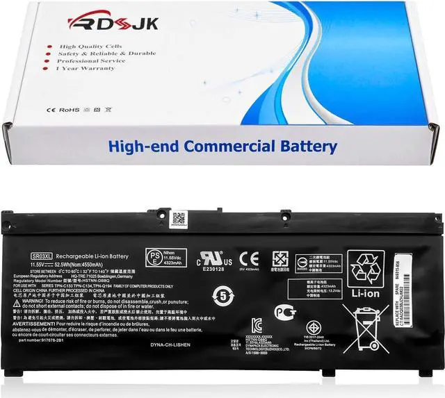 Main image of SR03XL Laptop Battery for HP Pavilion 15-CX 15-CX00 15-CX0058WM Envy x360 15-cn0000 17-bw0000 HSTNN-DB8Q L08934-2C1 L08934-1B1 L08855-855 HSTNN-IB8L SR04XL TPN-C133 C134 TPN-Q194 SR04XL 11.55V 52.5Wh