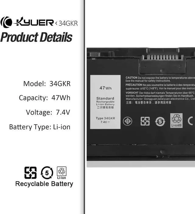Alt view image 2 of 7 - Amanda E7440 47WH 7.4V Battery Replacement for Dell Latitude 14-7000 E7440 E7420 E7450 Ultrabook 7000 3RNFD 34GKR F38HT T19VW PFXCR G0G2M 909H5 451-BBFT 451-BBFV 451-BBFY