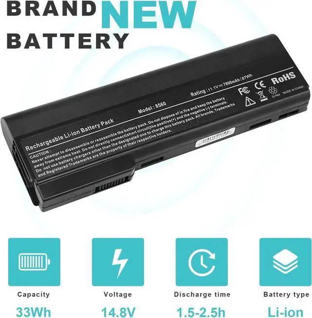 Alt view image 2 of 7 - 87Wh!! 628668-001 CC06 Battery for HP 628664-001 628666-001 CC09 CC06XL EliteBook 8460p 8460w 8470p 8470w 8560p 8570p ProBook 6360b 6460b 6465b 6470b 6475b 6560b 6565b 6570b High Performance