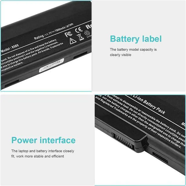 Alt view image 3 of 7 - 87Wh!! 628668-001 CC06 Battery for HP 628664-001 628666-001 CC09 CC06XL EliteBook 8460p 8460w 8470p 8470w 8560p 8570p ProBook 6360b 6460b 6465b 6470b 6475b 6560b 6565b 6570b High Performance