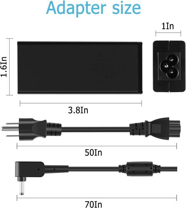 Alt view image 3 of 4 - 45W AC Charger Replacement for Acer ADP-45ZD BA KP.04501.004 KP.0450H.003 KP.04501.013 KP04503011 KP.04503.011 KP.04501.017 KP.04501.006 KP.04501.018 NC.20411.01Y