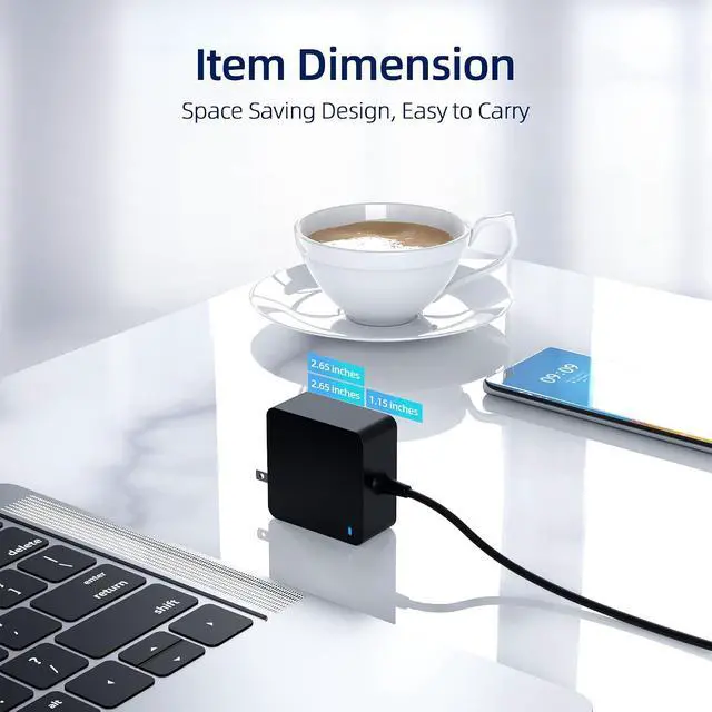Alt view image 3 of 7 - 65W 45W USB-C Charger Fit for Anker Nebula Capsule II, 3, 3-Laser, Air, Vega, Solar Portable, for XGIMI MoGo 2, 2 Pro, 2-Plus, 3 Pro, 4, 4 Laser Portable Mini Projector AC Adapter Power Cord
