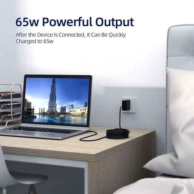 Alt view image 6 of 7 - 65W 45W USB-C Charger Fit for Anker Nebula Capsule II, 3, 3-Laser, Air, Vega, Solar Portable, for XGIMI MoGo 2, 2 Pro, 2-Plus, 3 Pro, 4, 4 Laser Portable Mini Projector AC Adapter Power Cord