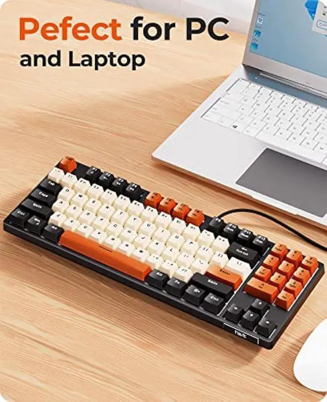 Alt view image 6 of 6 - Havit Mechanical Keyboard, Wired Compact PC Keyboard with Number Pad Red Switch Mechanical Gaming Keyboard 89 Keys for Computer/Laptop (Black)