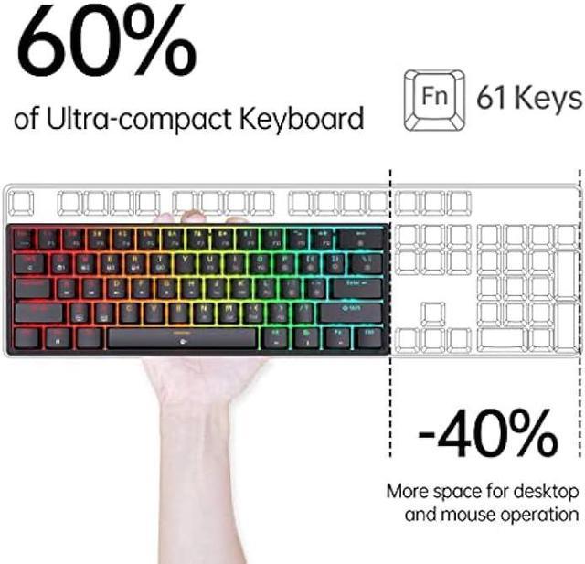 DIERYA DK61E 60% clavier de jeu mécanique, RGB rétro-éclairé