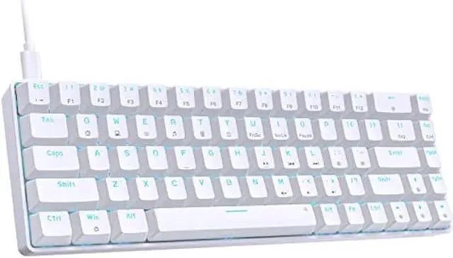 Main image of DIERYA T68SE 60% Gaming Mechanical Keyboard,Ultra Compact Mini 68 Key with Blue Switches Wired Keyboard,Anti-Ghosting Keys, for Windows Laptops and PC Gamers,White