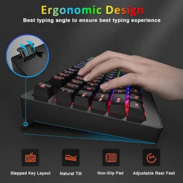 Alt view image 5 of 7 - BlueFinger Wireless Gaming Keyboard and Mouse Combo, Long Lasting Rechargeable Battery 87 Keys RGB Rainbow Backlit Gaming Keyboard & Ergonomic Light Up Gaming Mice for Mac Laptop Computer PC Gamer