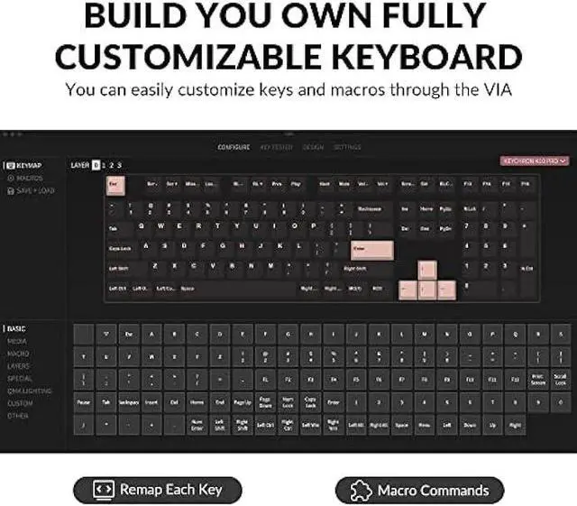 Alt view image 4 of 7 - Keychron K10 Pro Wireless Custom Mechanical Keyboard, Full-Size QMK/VIA Programmable Bluetooth/Wired White Backlight with Hot-swappable Keychron K Pro Brown Switch Compatible with Mac Windows Linux
