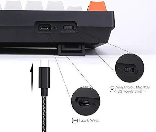 Alt view image 5 of 7 - Keychron C2 Full Size 104 Keys Wired Mechanical Gaming Keyboard for Mac Layout, K Pro Brown Switch/White LED Backlight/Double Shot ABS Keycaps/USB C Computer Keyboard for Windows Laptop