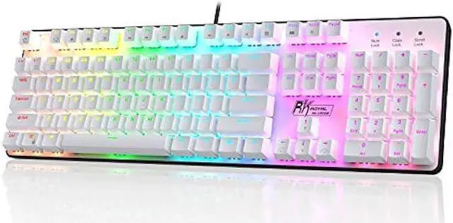 Main image of RK ROYAL KLUDGE RK920 Full Size Mechanical Keyboard, Rainbow Backlit Gaming Keyboard, 104 Keys Wired Mechanical Keyboard with Number Pad, Quite Red Switch