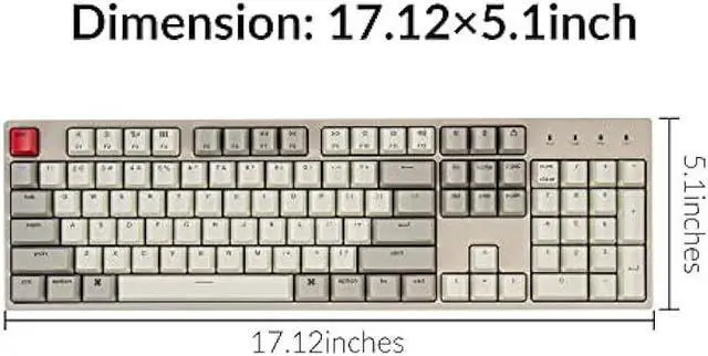 Alt view image 7 of 7 - Keychron C2 Full Size Hot-swappable Wired Mechanical Keyboard Compatible with Mac, Keychron Red Switch, 104 Keys ABS Retro Color Keycaps Gaming Keyboard for Windows, USB-C Type-C Braid Cable