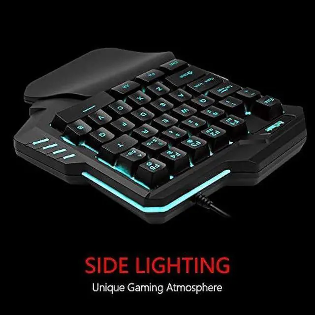 Alt view image 3 of 6 - RedThunder One Handed Gaming Keyboard RGB Backlit 35 Keys Portable Mini Gaming Keypad Ergonomic Game Controller for PC Gamer