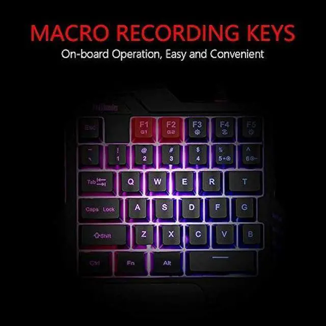 Alt view image 4 of 6 - RedThunder One Handed Gaming Keyboard RGB Backlit 35 Keys Portable Mini Gaming Keypad Ergonomic Game Controller for PC Gamer
