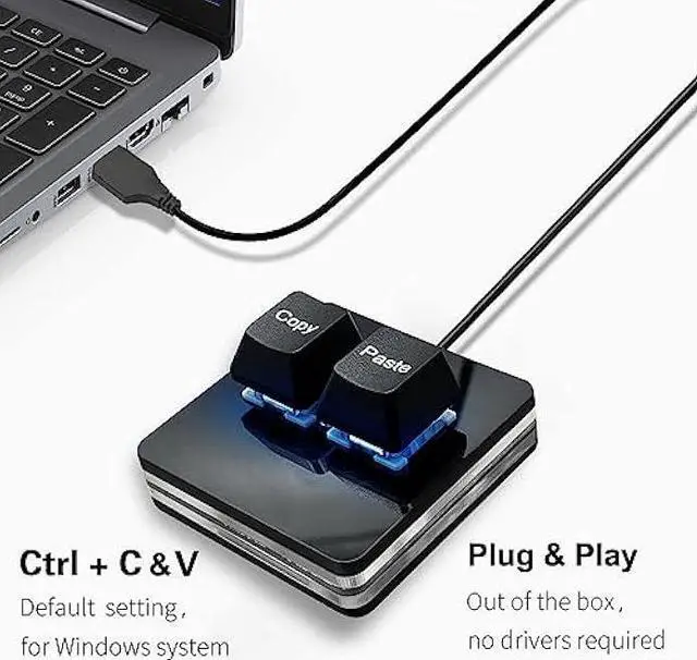 Alt view image 3 of 6 - BTXETUEL Copy and Paste 2-Key Keyboard SAYO OSU Keypad Hotswap One Handed Mechanical Gaming Keyboard Cherry Switch RGB Backlit Mini USB Keypad for macros or Rhythm Games