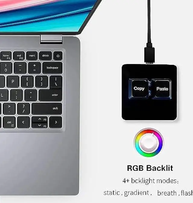 Alt view image 4 of 6 - BTXETUEL Copy and Paste 2-Key Keyboard SAYO OSU Keypad Hotswap One Handed Mechanical Gaming Keyboard Cherry Switch RGB Backlit Mini USB Keypad for macros or Rhythm Games