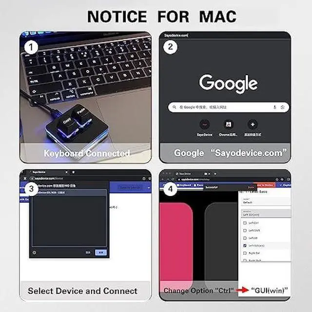 Alt view image 5 of 6 - BTXETUEL Copy and Paste 2-Key Keyboard SAYO OSU Keypad Hotswap One Handed Mechanical Gaming Keyboard Cherry Switch RGB Backlit Mini USB Keypad for macros or Rhythm Games