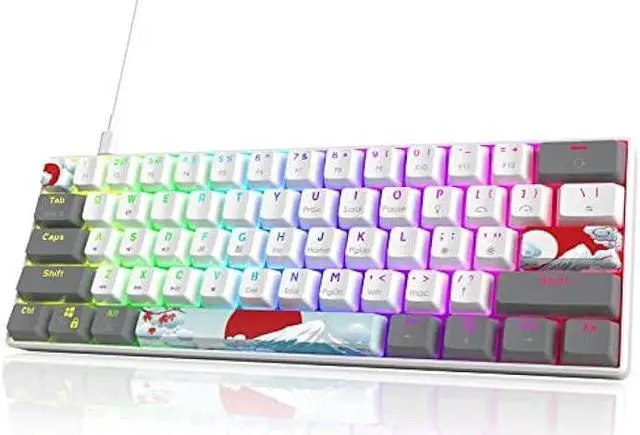 Owpkeenthy RGB Mechanical Keyboard 60 Percent Red Switches, Ultra 
