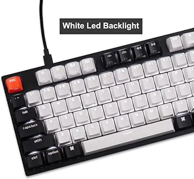 Alt view image 4 of 7 - Keychron C1 87 Key TKL Wired Mechanical Keyboard for Mac Windows, 80% Layout Gateron Brown Switch White LED Backlit Double-Shot ABS Keycaps, USB-C Gaming Keyboard for Gamer/Typists/Office