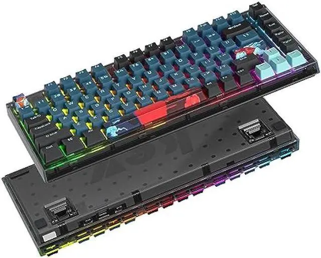 Alt view image 6 of 6 - Guffercty kred 75% Percent Keyboard Gasket Mount, Hot-swappable RGB Mechanical Gaming Keyboard Programmable with Quiet Pre-lubed switches for Mac/Win (75% Monster)
