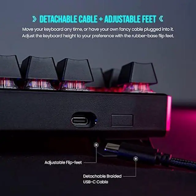 Alt view image 2 of 6 - TECWARE Phantom+ 87 Key Mechanical Keyboard, RGB led, Wraith Red Switch
