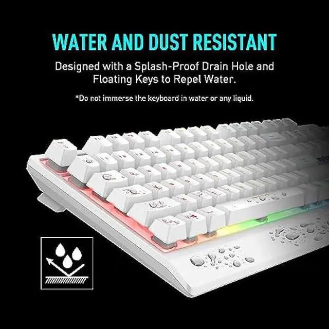 Alt view image 3 of 7 - MSI Vigor GK30 Combo White, 6-Zone RGB GK30 Gaming Keyboard & GM11 Gaming Mouse, Water Repellent & Splash-Proof, 5000 DPI