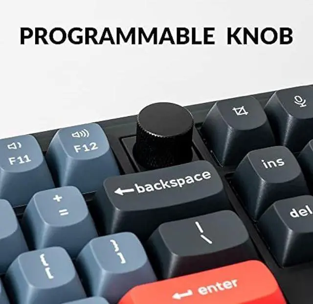 Alt view image 4 of 6 - Keychron V3 Wired Custom Mechanical Keyboard Knob Version, TKL QMK/VIA Programmable Macro with Hot-swappable Keychron K Pro Brown Switch Compatible with Mac Windows Linux (Frosted Black-Translucent)
