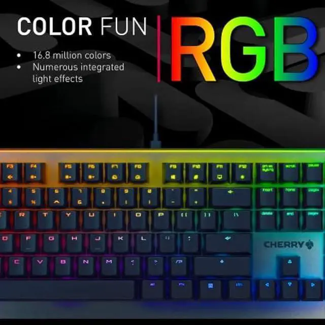 Alt view image 6 of 6 - Cherry MV 3.0 Viola Wired Mechanical Gaming Keyboard. RGB Backlight with Cross Linear Viola Switches. from The Makers of The MX Switch. (White)