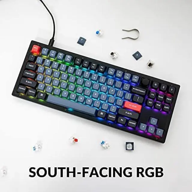 Alt view image 5 of 6 - Keychron V3 Wired Custom Mechanical Keyboard Knob Version, TKL QMK/VIA Programmable Macro with Hot-swappable Keychron K Pro Brown Switch Compatible with Mac Windows Linux (Frosted Black-Translucent)