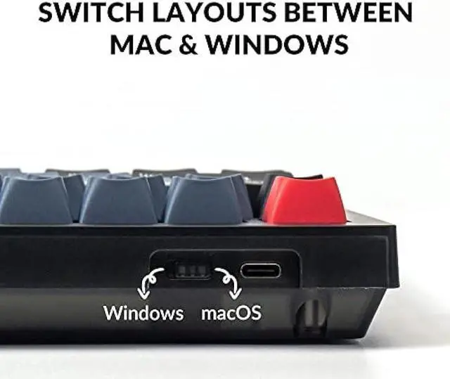 Alt view image 4 of 7 - Keychron V1 Wired Custom Mechanical Keyboard, 75% Layout QMK/VIA Programmable Macro with Hot-swappable Keychron K Pro Brown Switch Compatible with Mac Windows Linux (Frosted Black - Translucent)