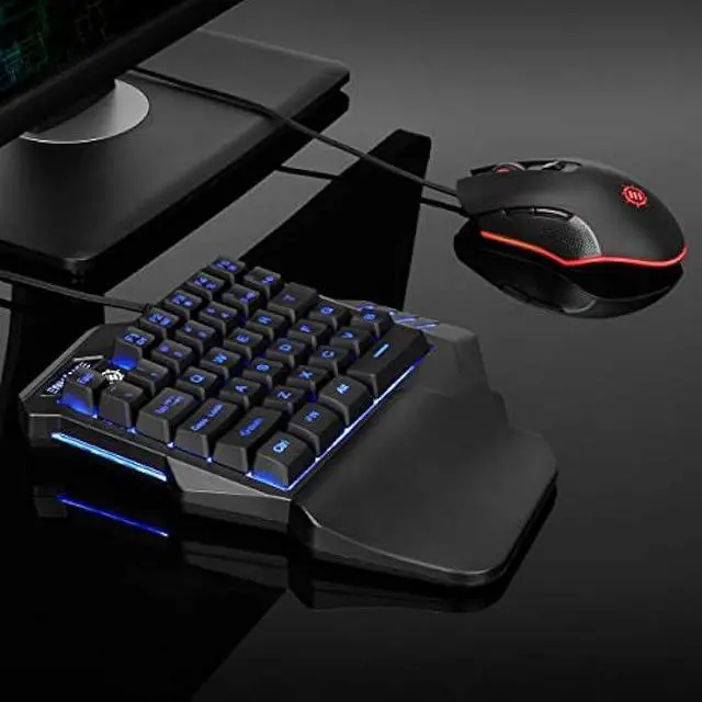 Alt view image 6 of 6 - ENHANCE Gaming Keypad One Handed Gaming Keyboard Mini Keyboard - 7 Color LED Backlit, Programmable Keys, Ergonomic Wrist Pad and Braided USB Cable - Small Gaming Keyboard Great for FPS Games