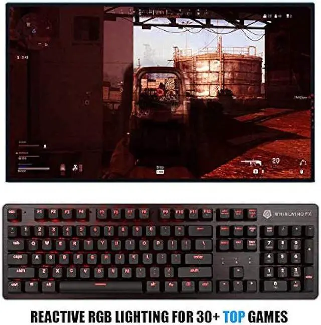 Alt view image 2 of 6 - Whirlwind FX Element V2 Gaming Keyboard: Interactive and Customizable Lighting  Immersive, Reactive RGB Experience (Red Linear)