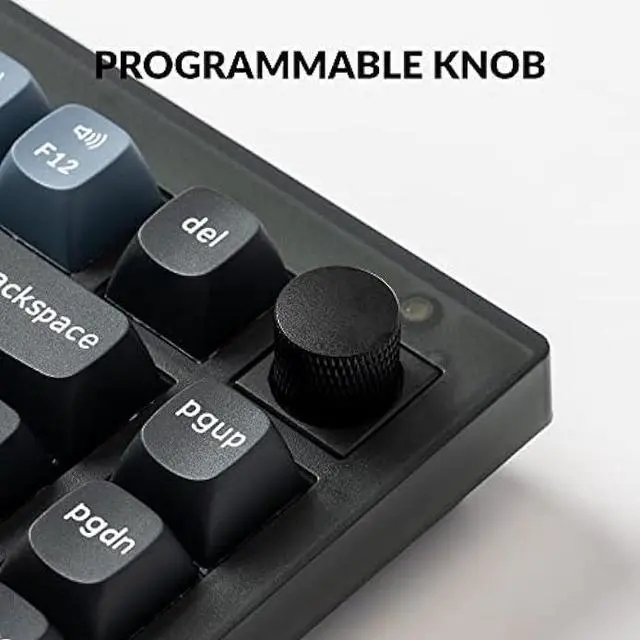 Alt view image 4 of 7 - Keychron V1 Wired Custom Mechanical Keyboard Knob Version, 75% Layout QMK/VIA Programmable with Hot-swappable Keychron K Pro Brown Switch Compatible with Mac Windows Linux (Frosted Black-Translucent)