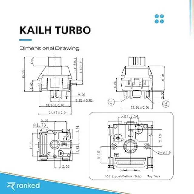 Alt view image 5 of 5 - Ranked Kailh Turbo Key Switches for Mechanical Gaming Keyboards | PCB Mounted - 5 pins | Pre Lubed (Speed Silver, 90 Pcs)
