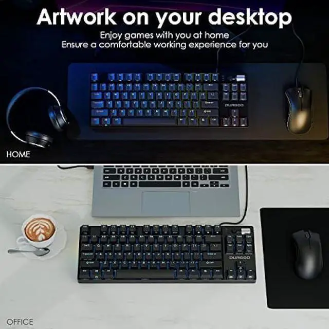 Alt view image 7 of 7 - DURGOD TGK 300 Mechanical Gaming Keyboard for Windows Mac PC Laptop Tablet, 84 Keys Wired Keyboard with Red Linear Switch, RGB Backlit and Volume Wheel, Hot Swappable, Durable PBT Keycap