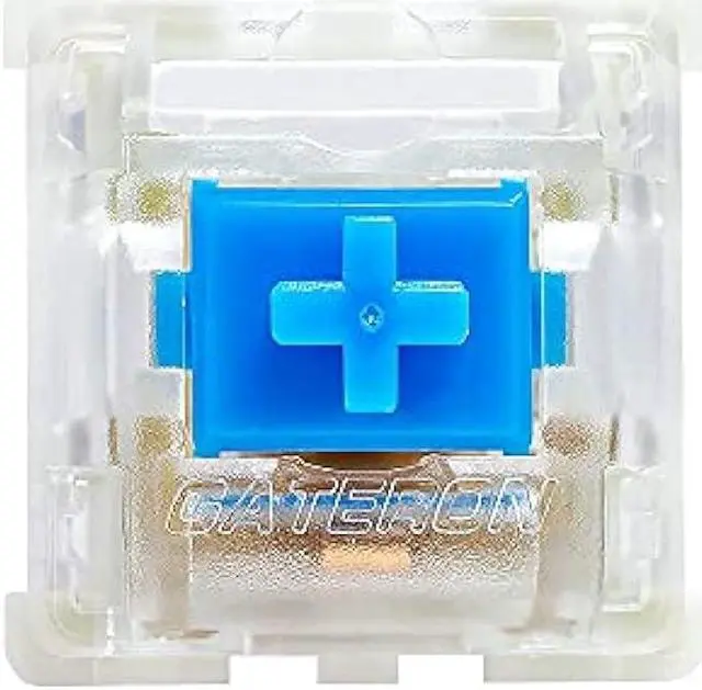 Main image of Gateron KS-9 Blue Mechanical Keyboard Switches | 3-Pin Plate Mounted | SMD RGB LED Compatible | White Housing | Tactile & Clicky Feedback | 60g Actuation Force | Ideal for Gaming & Typing | Pack of 66