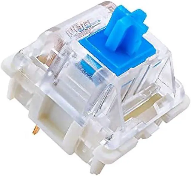 Alt view image 2 of 5 - Gateron KS-9 Blue Mechanical Keyboard Switches | 3-Pin Plate Mounted | SMD RGB LED Compatible | White Housing | Tactile & Clicky Feedback | 60g Actuation Force | Ideal for Gaming & Typing | Pack of 66