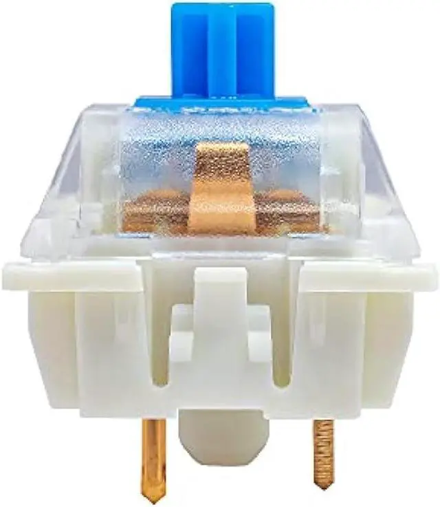 Alt view image 4 of 5 - Gateron KS-9 Blue Mechanical Keyboard Switches | 3-Pin Plate Mounted | SMD RGB LED Compatible | White Housing | Tactile & Clicky Feedback | 60g Actuation Force | Ideal for Gaming & Typing | Pack of 66
