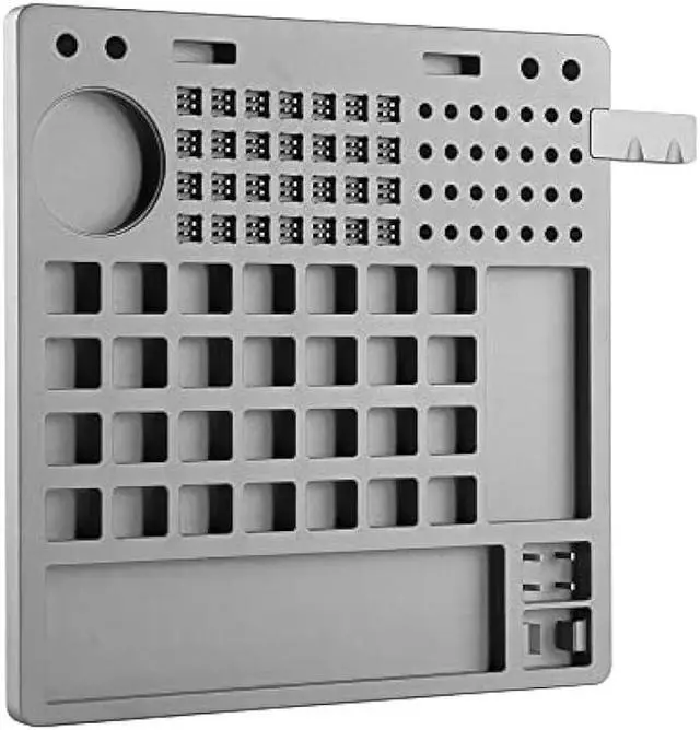 Alt view image 2 of 6 - KiiBoom 28 Switches CNC Aluminum Lube Station Switch Opener for Custom Mechanical Keyboard (Grey)
