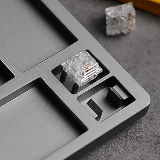 Alt view image 4 of 6 - KiiBoom 28 Switches CNC Aluminum Lube Station Switch Opener for Custom Mechanical Keyboard (Grey)