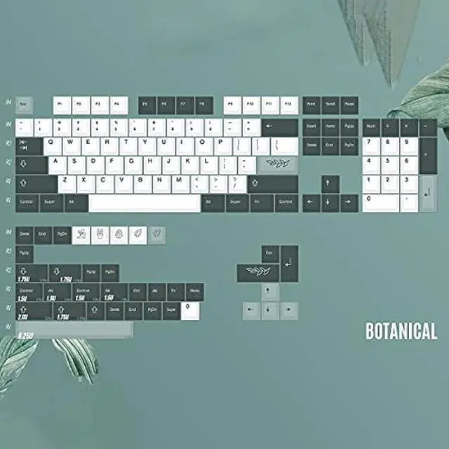 Alt view image 2 of 6 - 141 Keys Botanical Keycaps Cherry Profile Dye Sub PBT Keycaps Set Fit for 61/64/68/84/87/96/104/108 Cherry Mx Switches Mechanical Gaming Keyboard