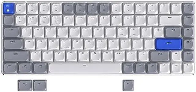 Main image of AUSDOM Wireless Bluetooth 75% Mechanical Keyboard: Compact Multi-Device Rechargeable Backlit Gaming Keyboard with 84-Key Layout, White Backlight, Low Profile Brown Switches for Windows/Mac/PC/Laptop